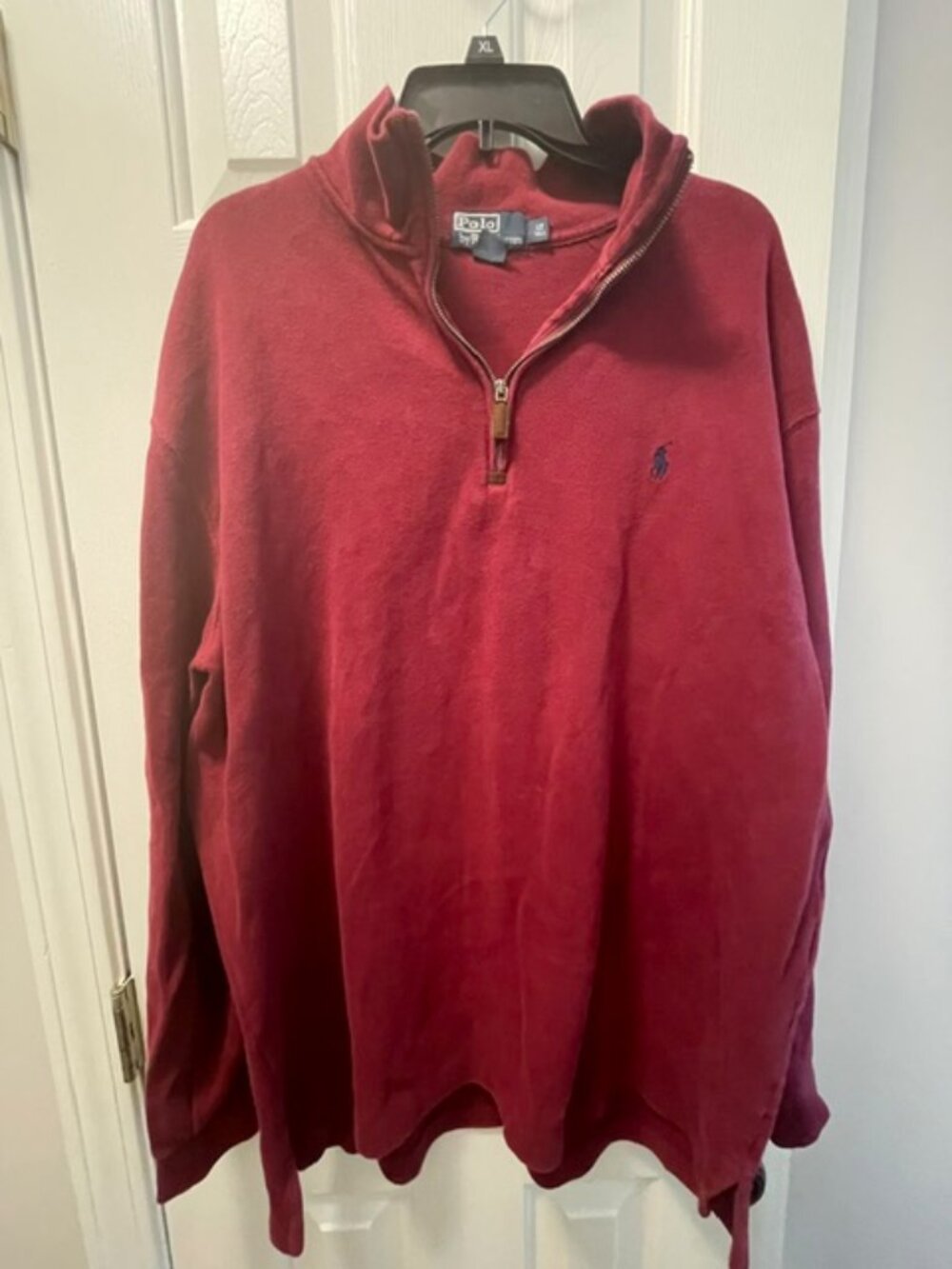 Polo Ralph Lauren Men's Quarter Zip Pullover, Red, Large Tall